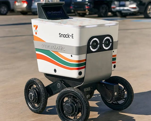 Robot giao hàng của 7-Eleven đang thử nghiệm. Ảnh: CBS News