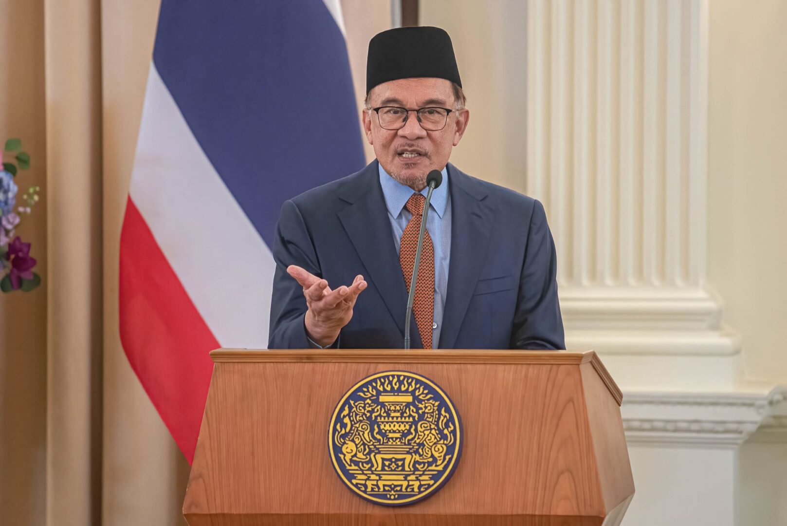 Thủ tướng Malaysia Anwar Ibrahim. Ảnh: Peerapon Boonyakiat/SOPA Images