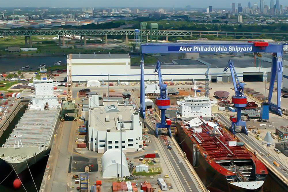 Hanwha sẽ đầu tư 5 tỷ USD vào ngành đóng tàu ở Mỹ Xưởng đóng tàu Philly tại bang Pennsylvania. Ảnh: Reuters